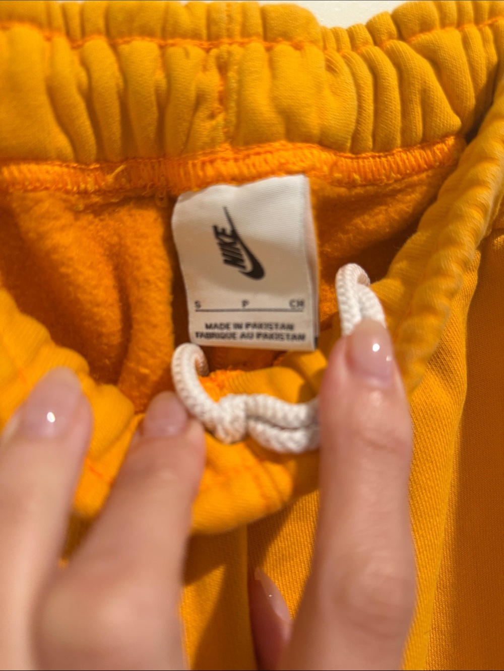Nike fleece pants joggers size small yellow orange - Picture 4 of 5